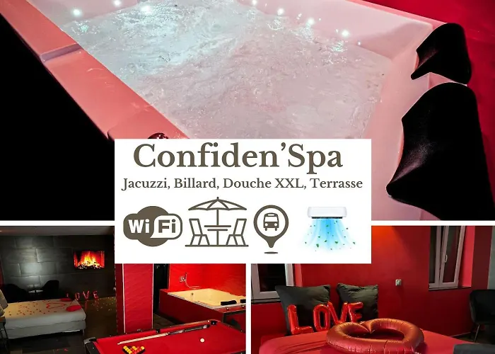 Le Confiden\'Spa Loft 55M2 Jacuzzi - Billard - Cheminee - Terrasse